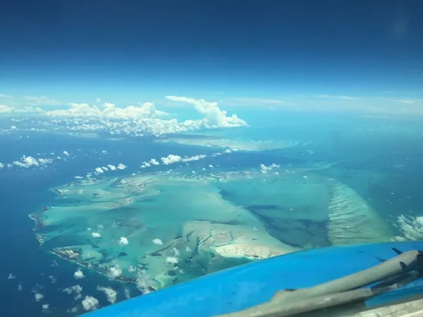 A coral atoll in the Atlantic Ocean on the way to Havana.