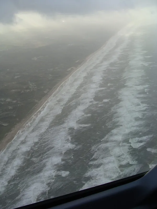 Challenging: coming home while a southwesterly storm rages over the Netherlands.