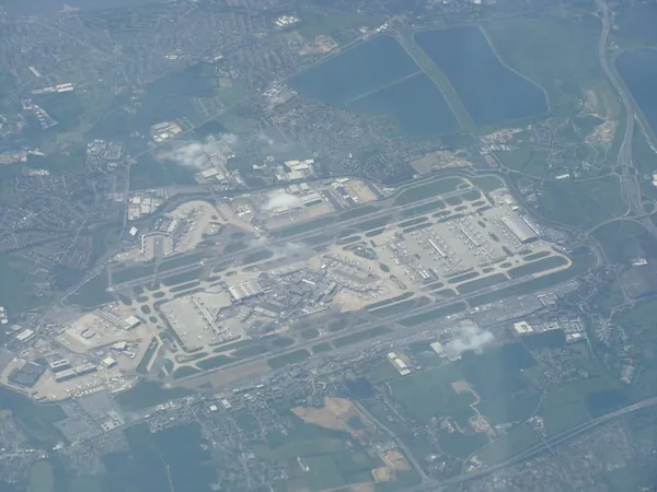 London Heathrow from altitude, Amsterdam to Bonaire.