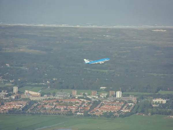 Another KLM Boeing 747 departing north from the Polderbaan at Schiphol on a long-haul flight.